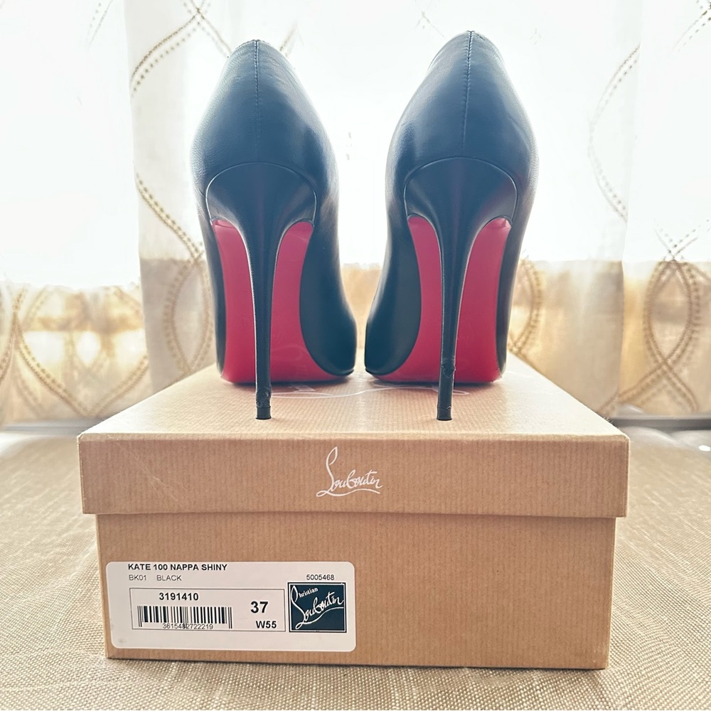 CHRISTIAN LOUBOUTIN Kate 100 Black Nappa Heels - Picture 4 of 12